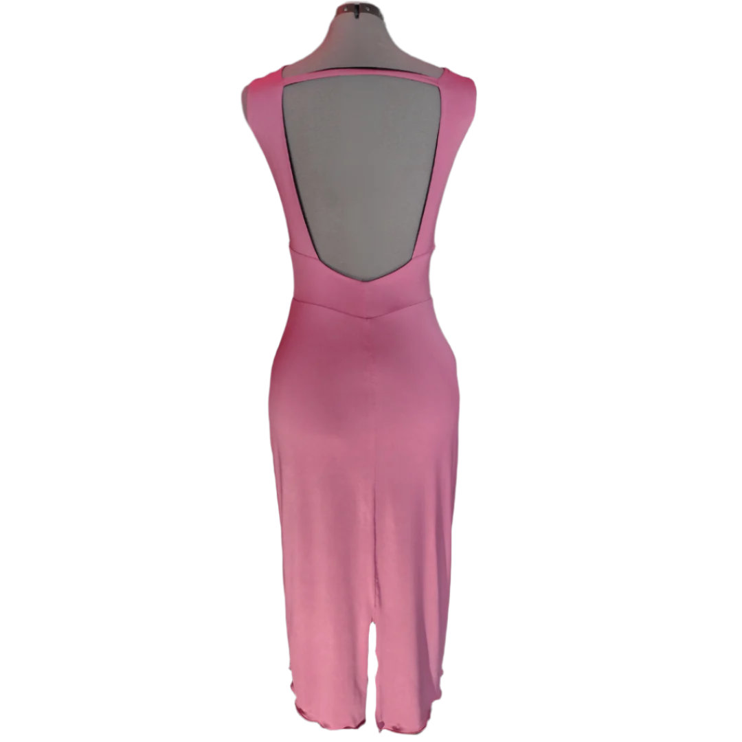 "Jackie Roma Midi" reversible dress in cold silk