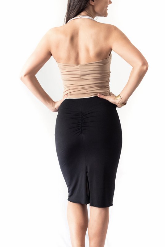 "Neckline Heart" Top in cold silk Reversible