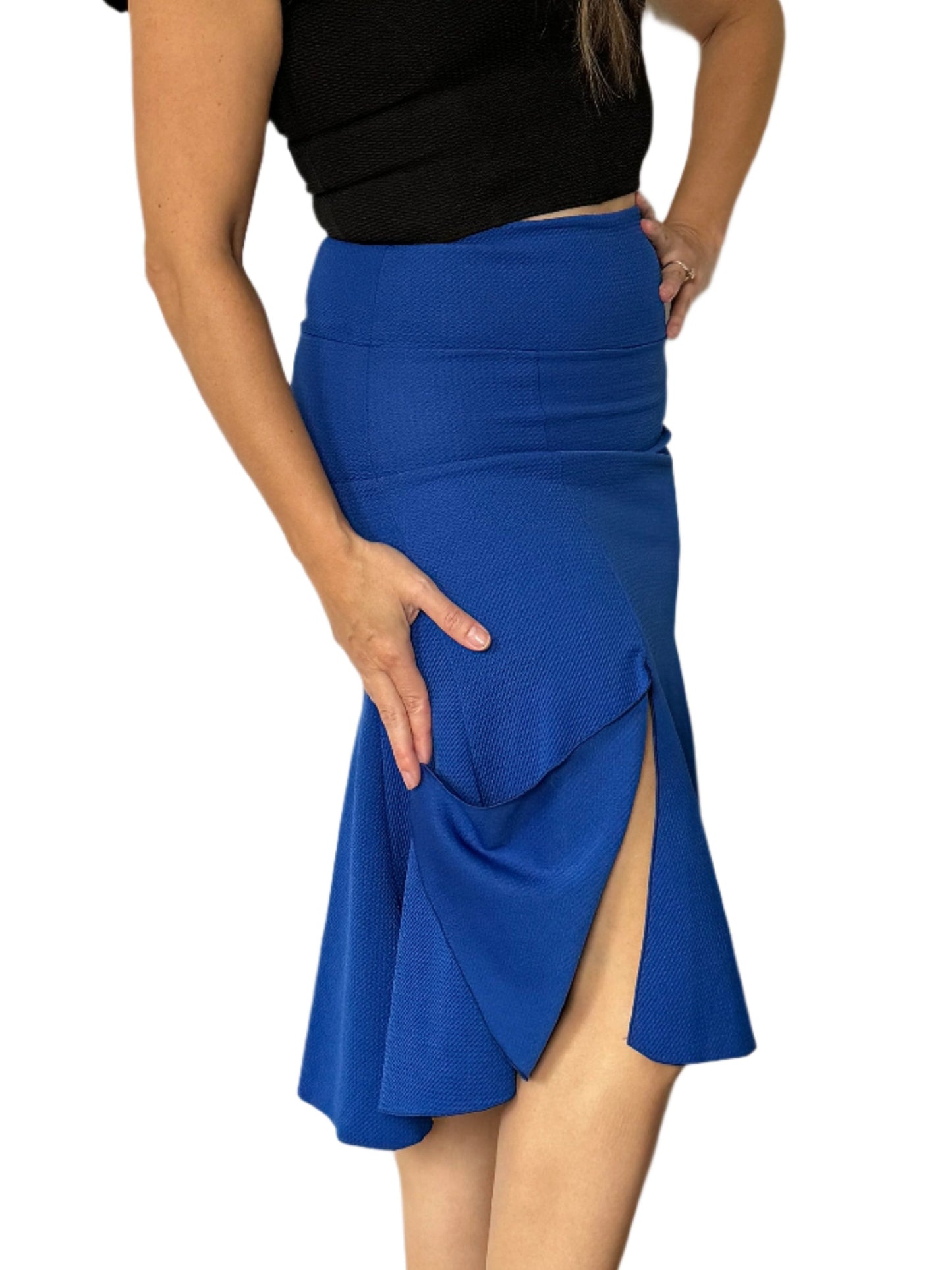 “Seven Segments” Skirt in stretch piqué