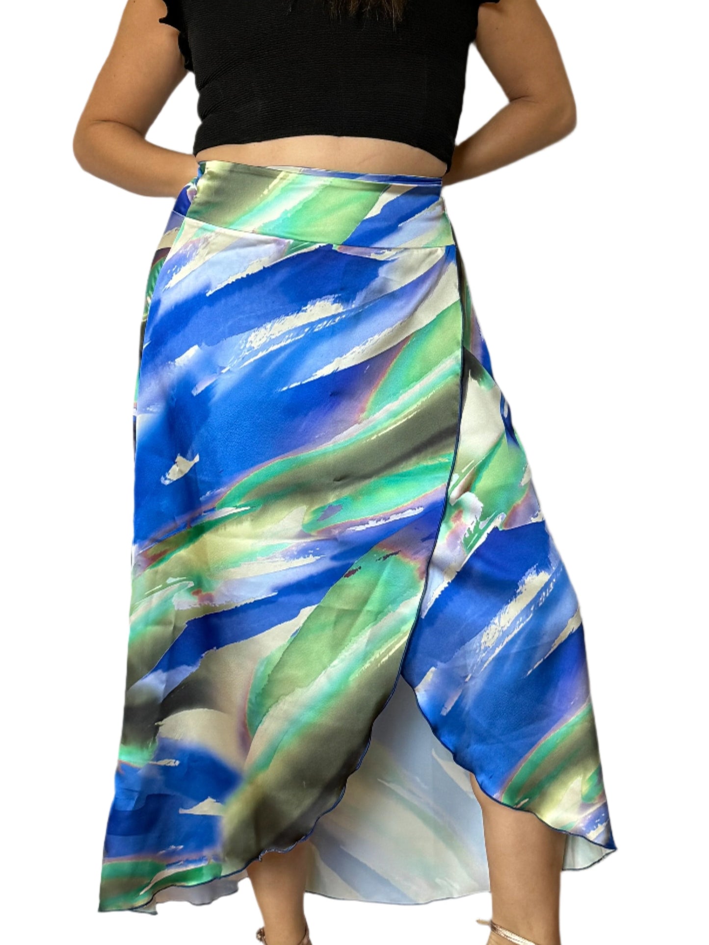 Wrap Skirt in Satin
