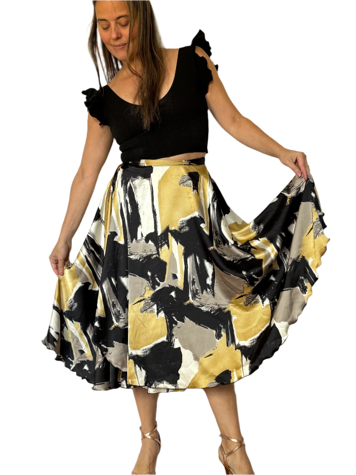 Flare Wrap Maxi in Satin