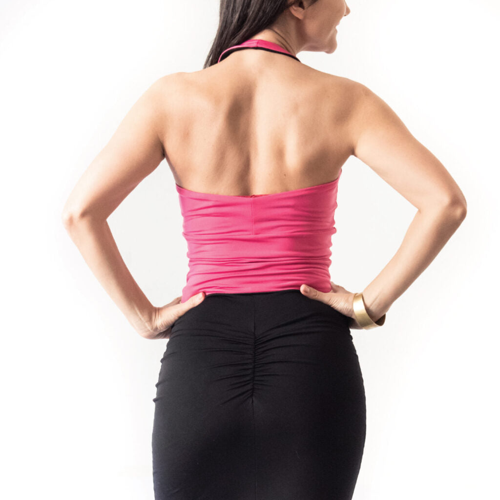 "Neckline Heart" Top in cold silk Reversible