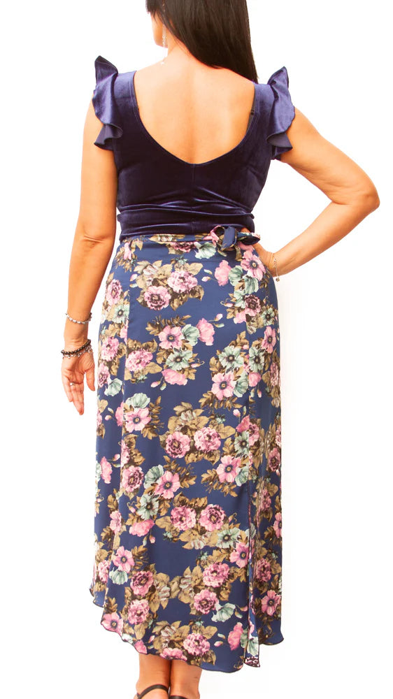 Wrap Skirt in Satin