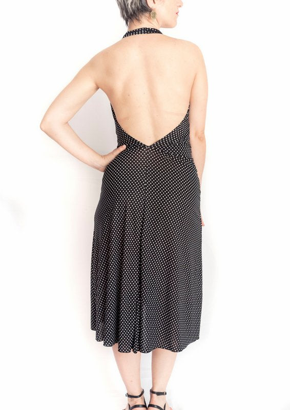 “Sexy cowl-neck”in cold silk.