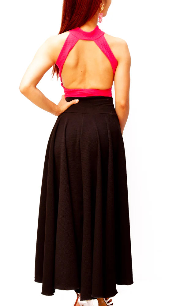 "Daniela" Top in Pique and Cold Silk