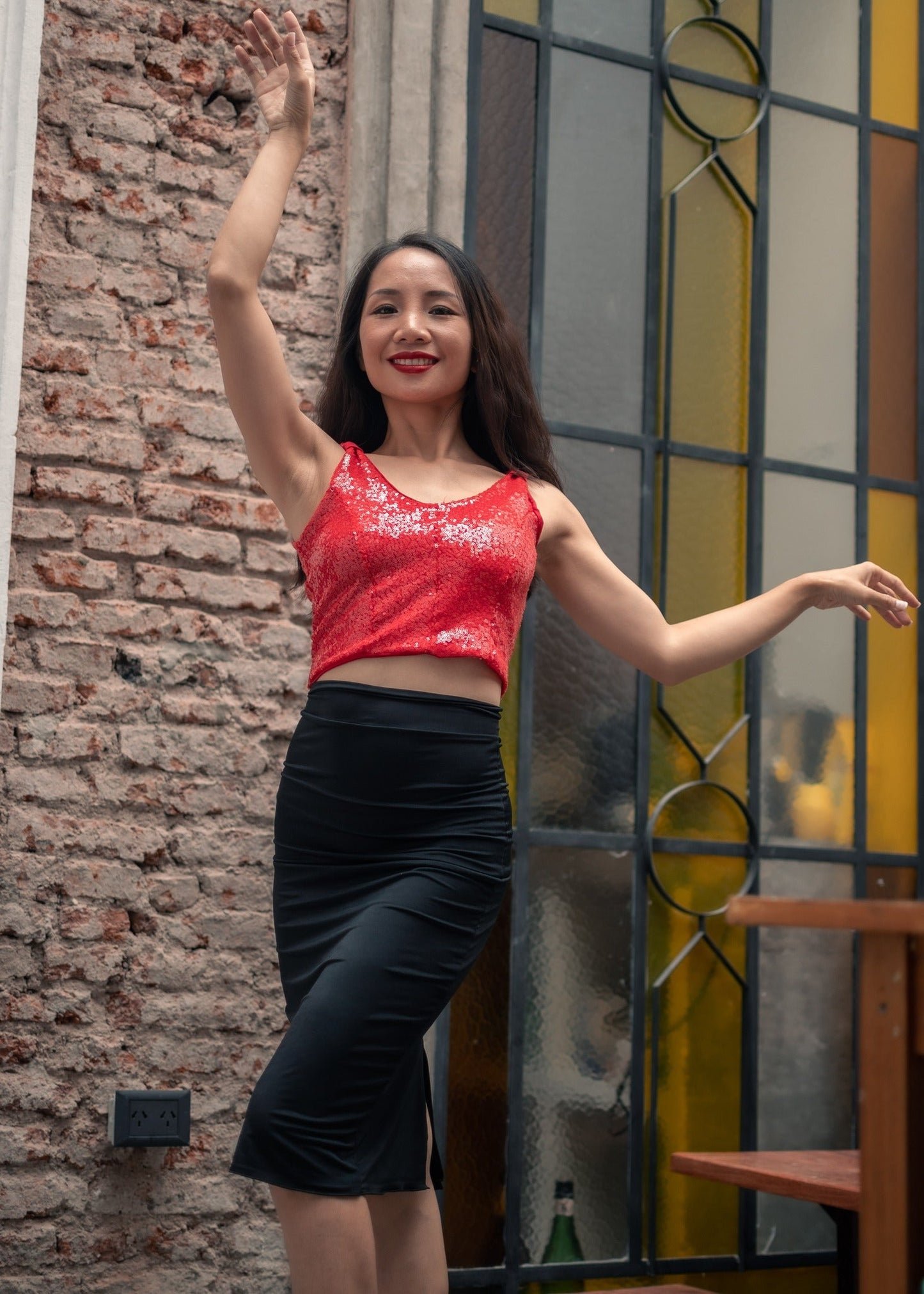 “Romantic” top in Sequin Roxana Vincelli USA