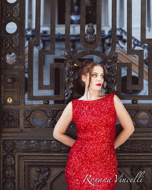 "Jackie Paris Midi" Tango Dress in Sequin Roxana Vincelli USA