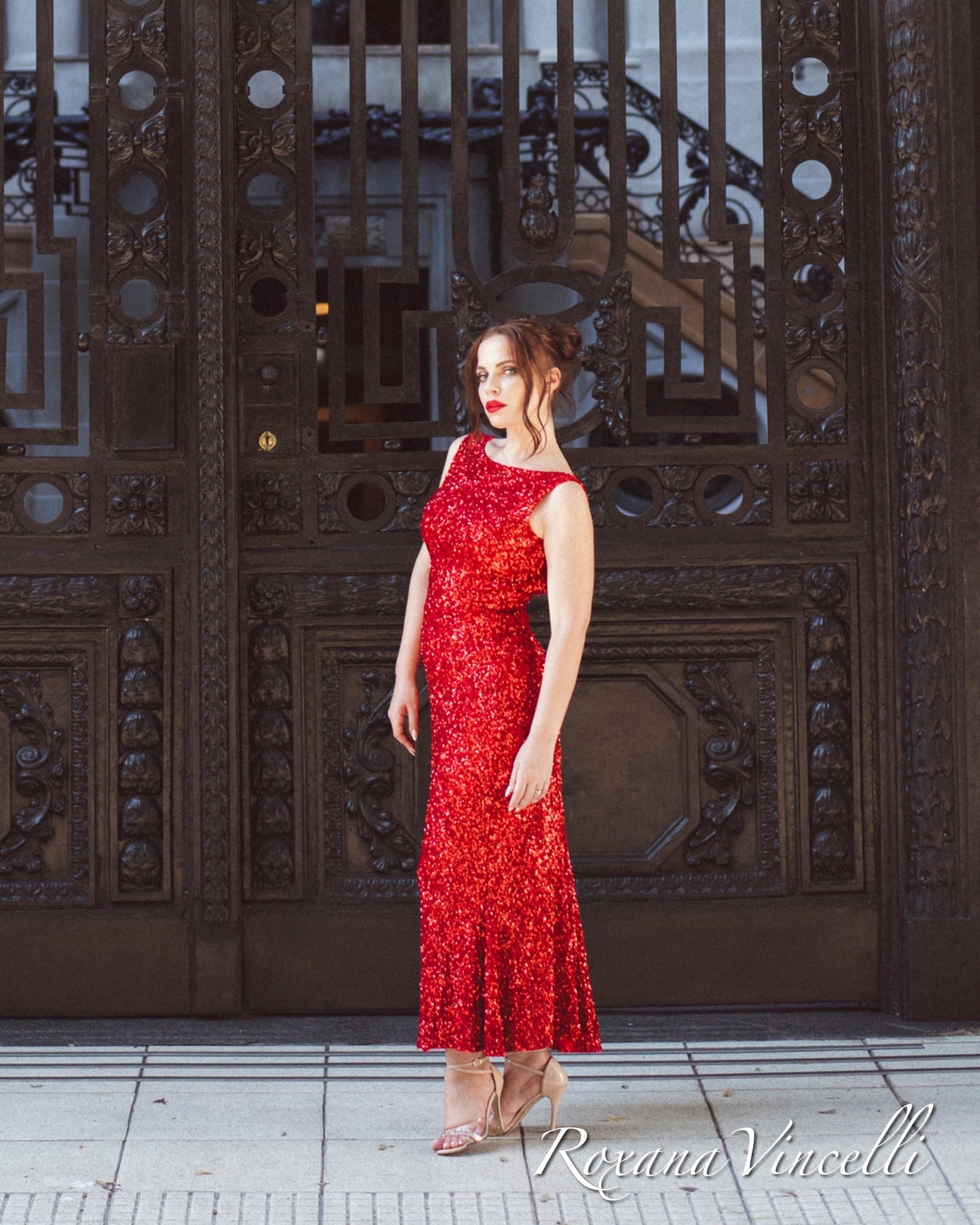 "Jackie Paris Midi" Tango Dress in Sequin Roxana Vincelli USA