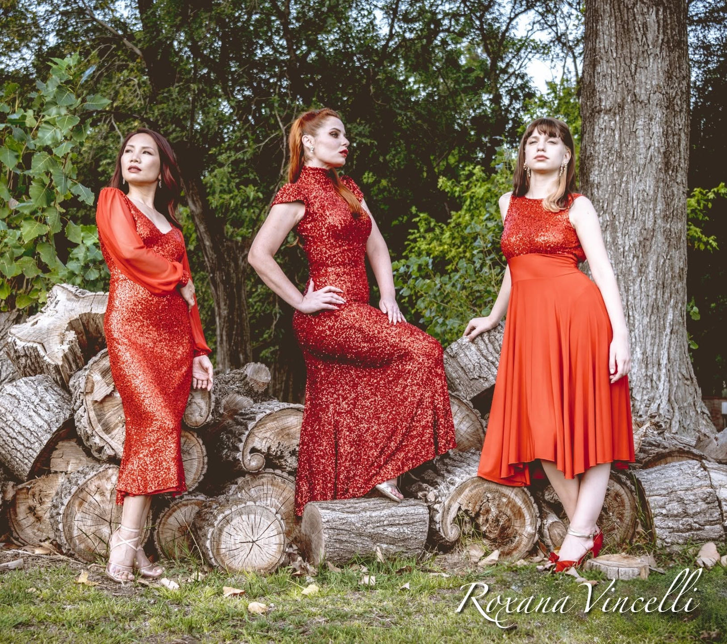 "Estela Midi" Tango dress in Cold Silk with sequin