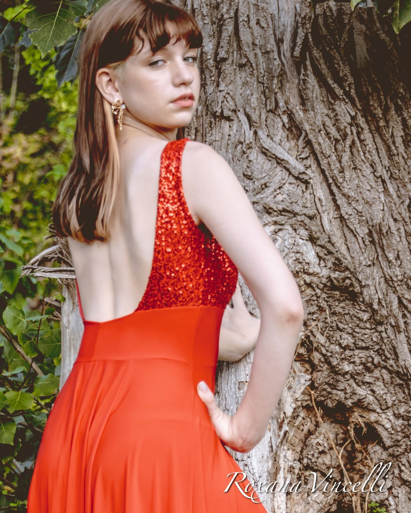 "Estela Midi" Tango dress in Cold Silk with sequin