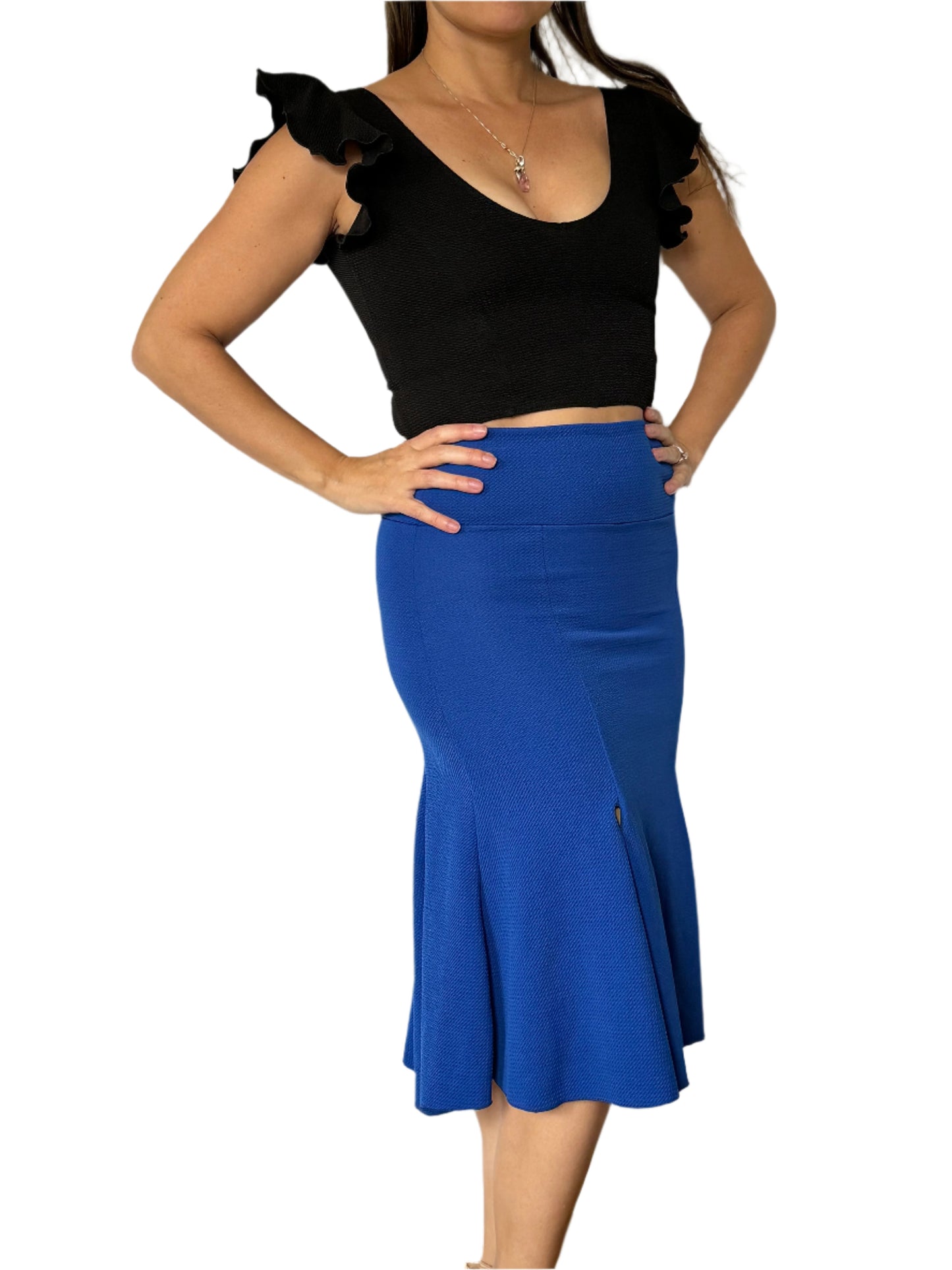 “Seven Segments” Skirt in stretch piqué