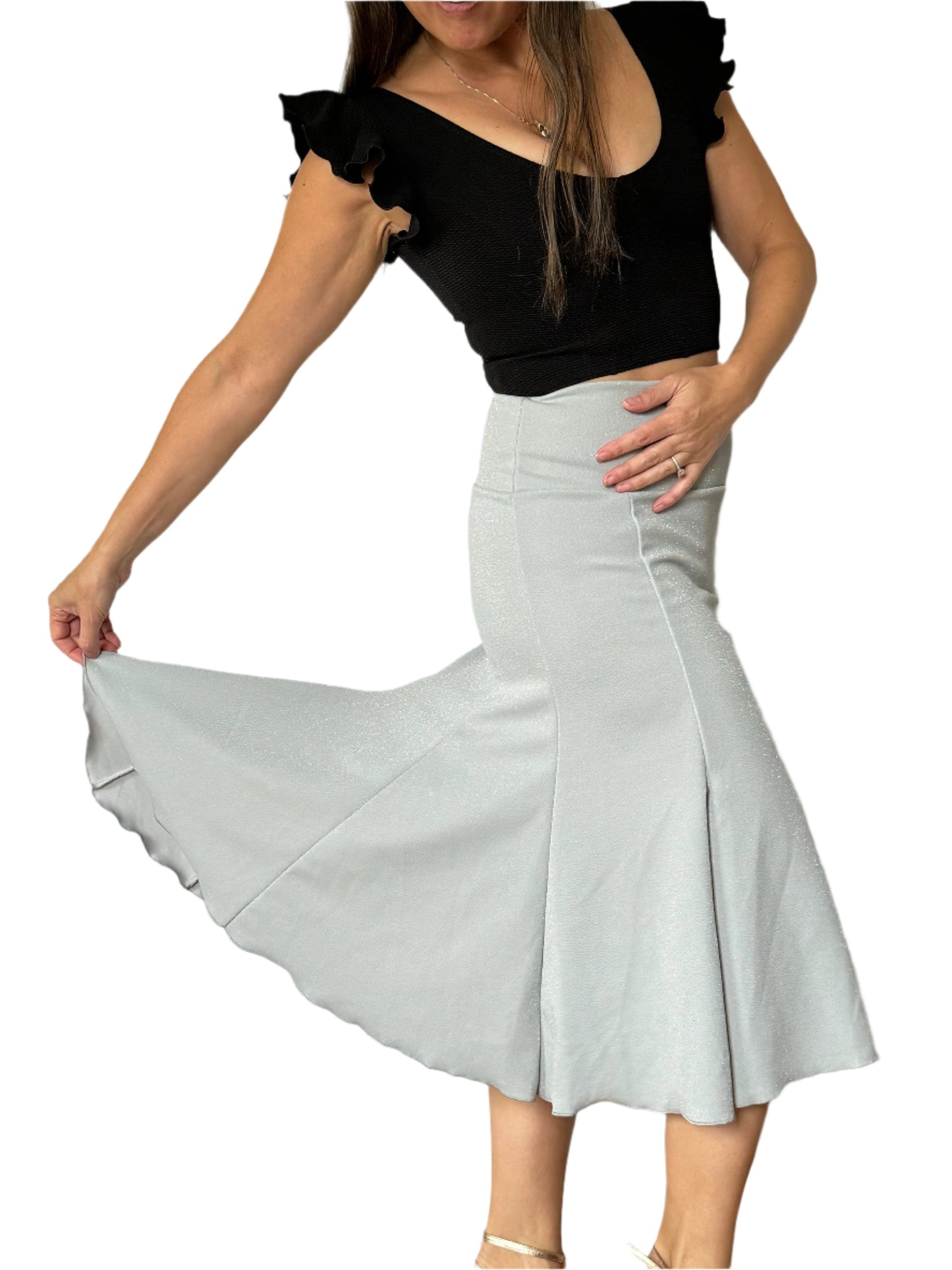 “Seven Segments” Skirt in Metal