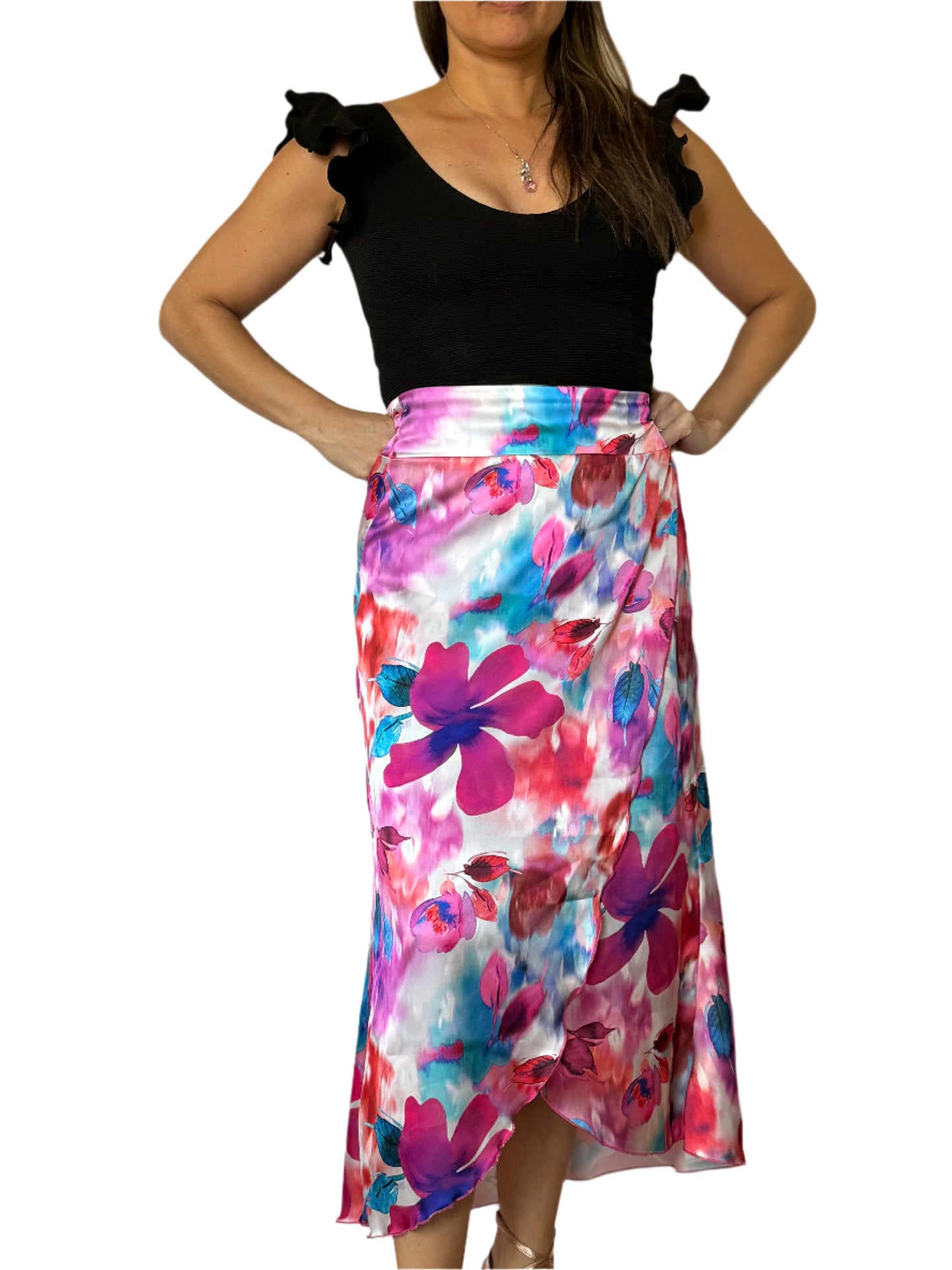 Wrap Skirt in Satin