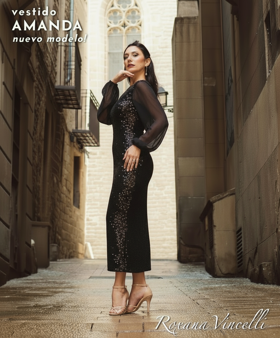 "Amanda" Tango Dress in Velvet Roxana Vincelli USA