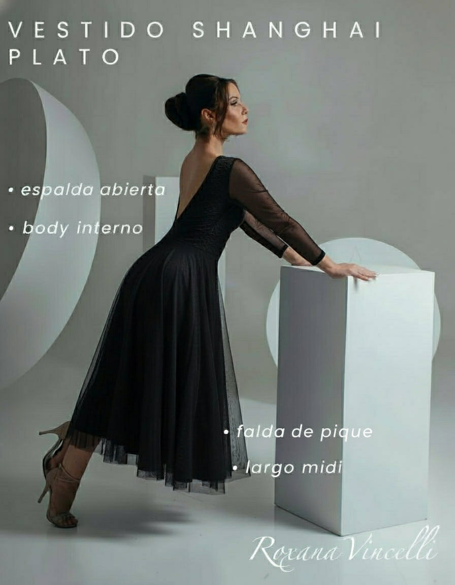 "Jackie Shangai circle skirt" Tango Dress in Cold silk Roxana Vincelli USA