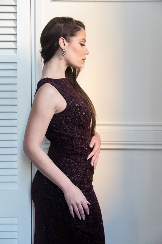 "Jackie Roma" reversible dress in Metal Roxana Vincelli USA