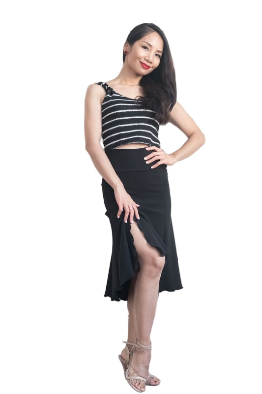 “Seven Segments” Skirt in stretch piqué