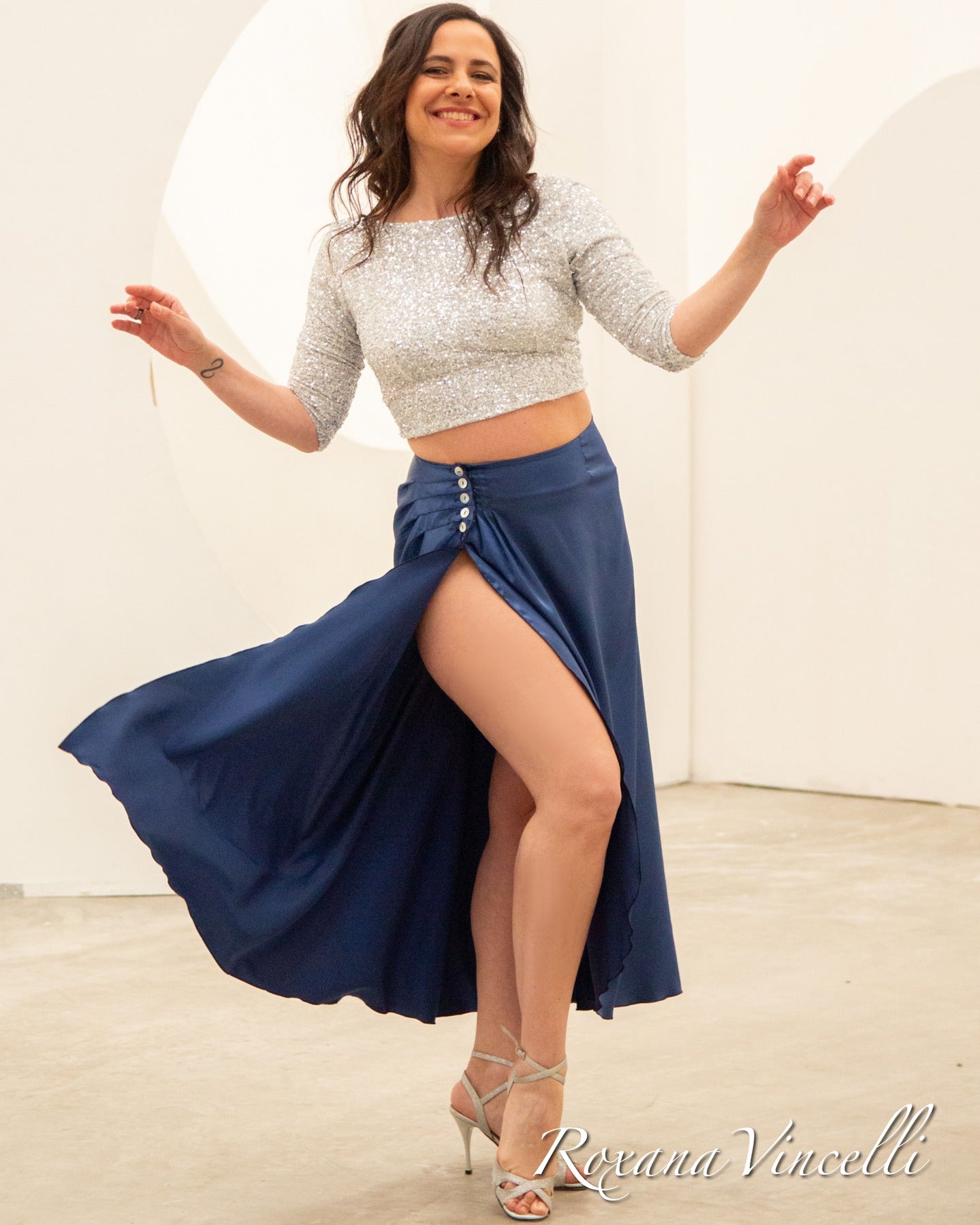 "Alessandra" Tango Skirt in Satin Roxana Vincelli USA