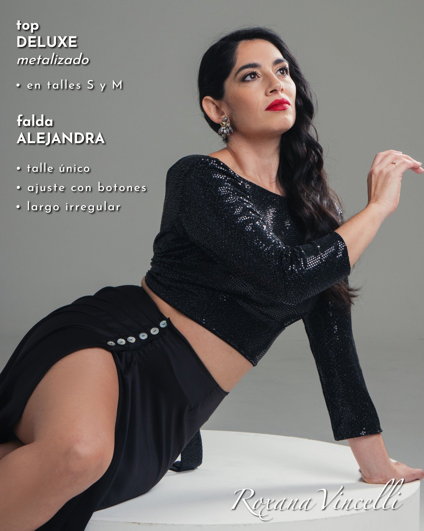 "Alessandra" Tango Skirt in Satin Roxana Vincelli USA