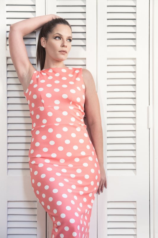 "Jackie Roma" reversible dress in cold silk