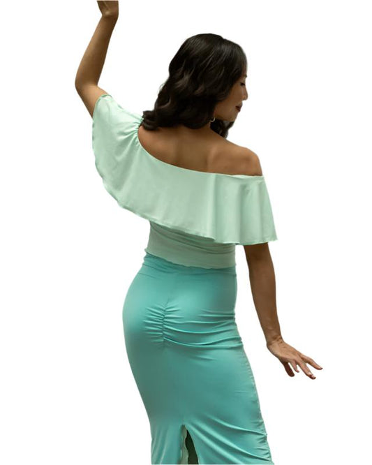 “Tube” reversible skirt in cold silk