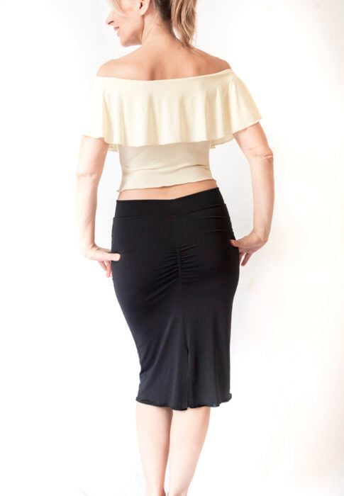 “Tube” reversible skirt in cold silk